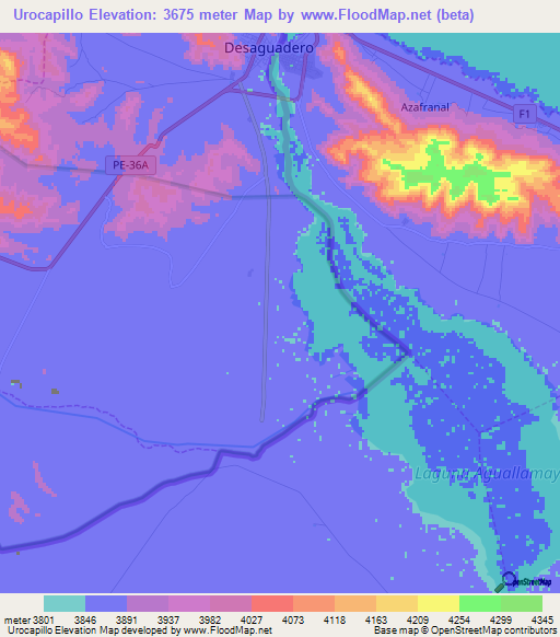 Urocapillo,Peru Elevation Map