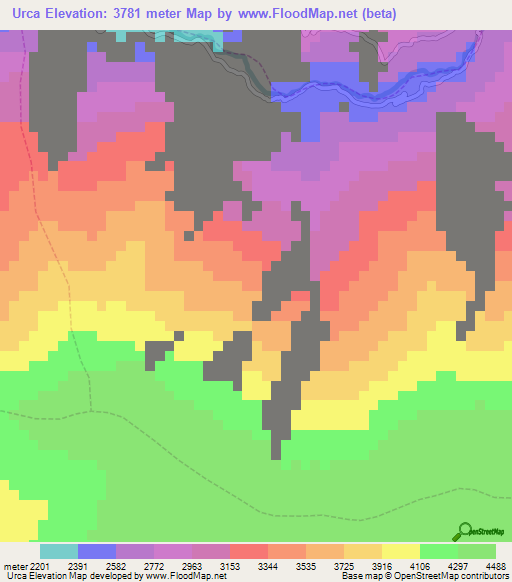 Urca,Peru Elevation Map