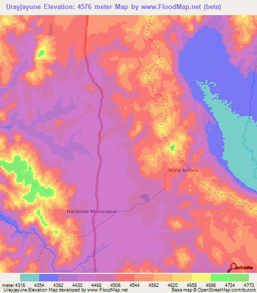 Urayjayune,Peru Elevation Map