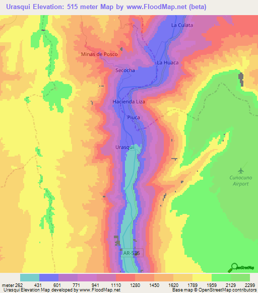 Urasqui,Peru Elevation Map