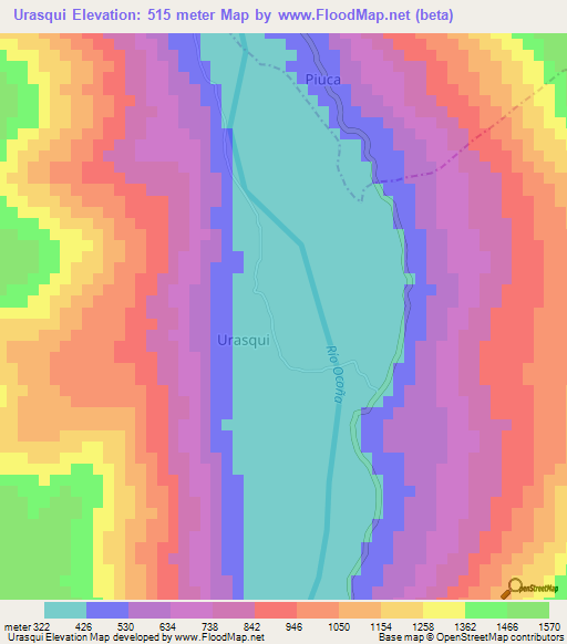 Urasqui,Peru Elevation Map