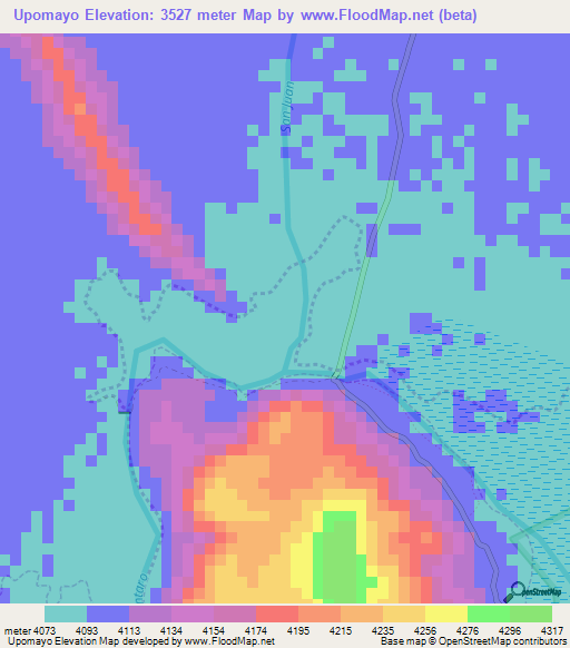 Upomayo,Peru Elevation Map