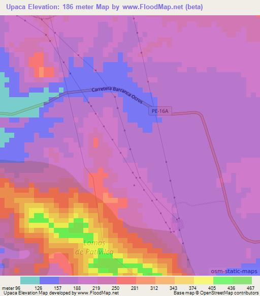 Upaca,Peru Elevation Map