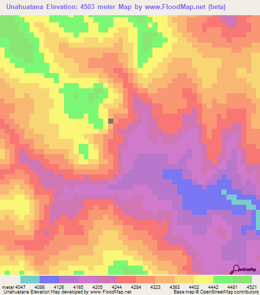 Unahuatana,Peru Elevation Map