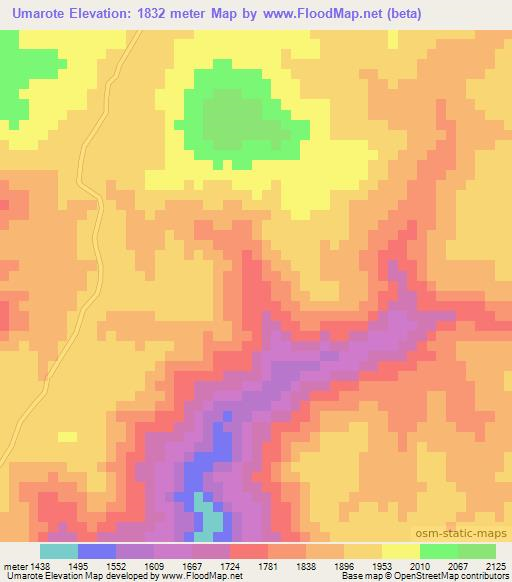 Umarote,Peru Elevation Map