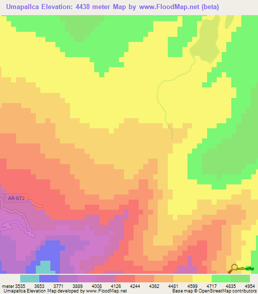 Umapallca,Peru Elevation Map