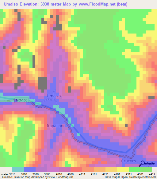 Umalso,Peru Elevation Map