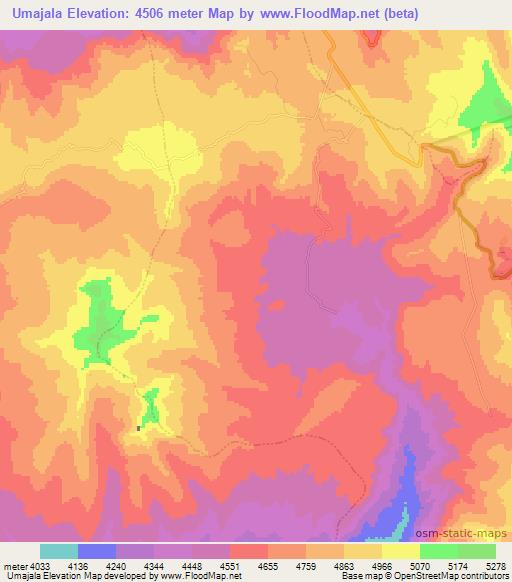 Umajala,Peru Elevation Map