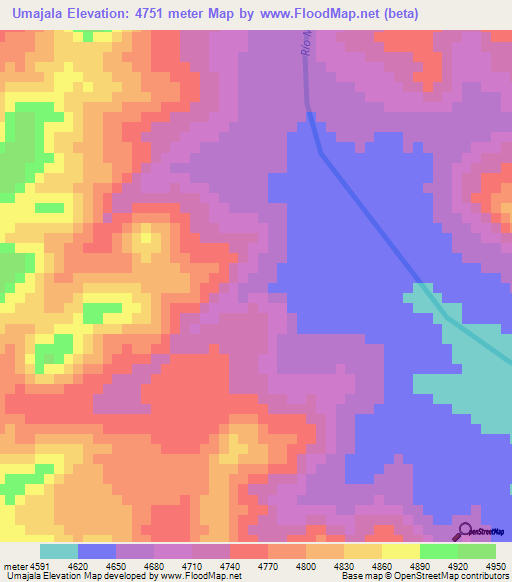 Umajala,Peru Elevation Map