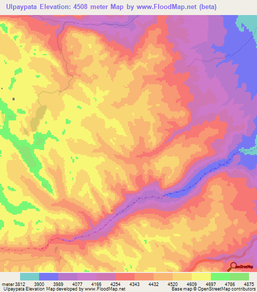 Ulpaypata,Peru Elevation Map