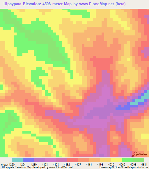Ulpaypata,Peru Elevation Map