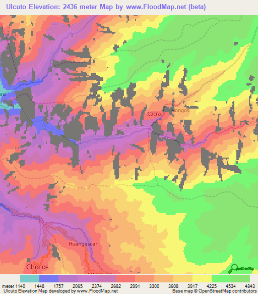 Ulcuto,Peru Elevation Map
