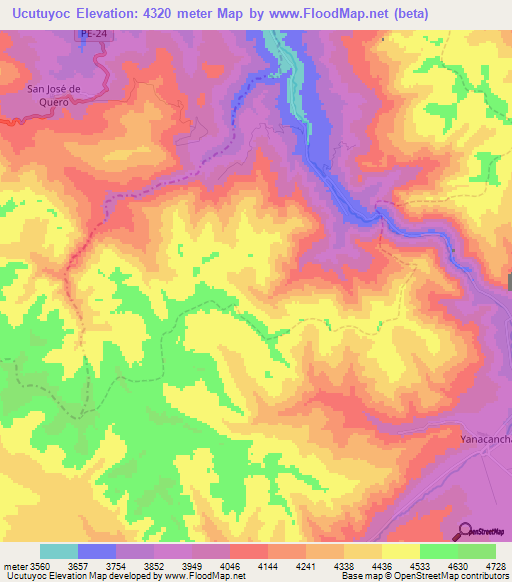Ucutuyoc,Peru Elevation Map