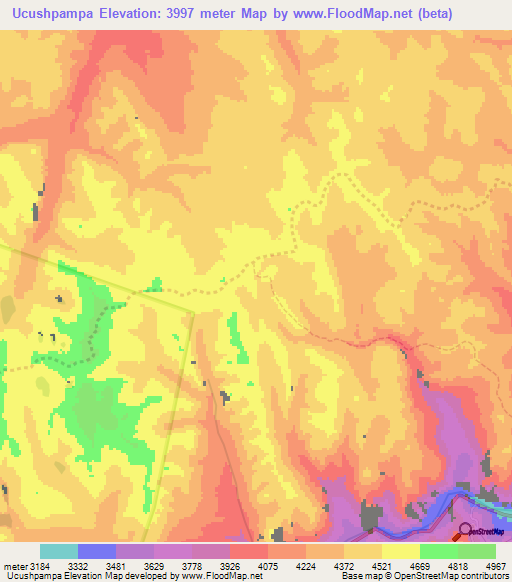 Ucushpampa,Peru Elevation Map
