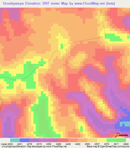 Ucushpampa,Peru Elevation Map