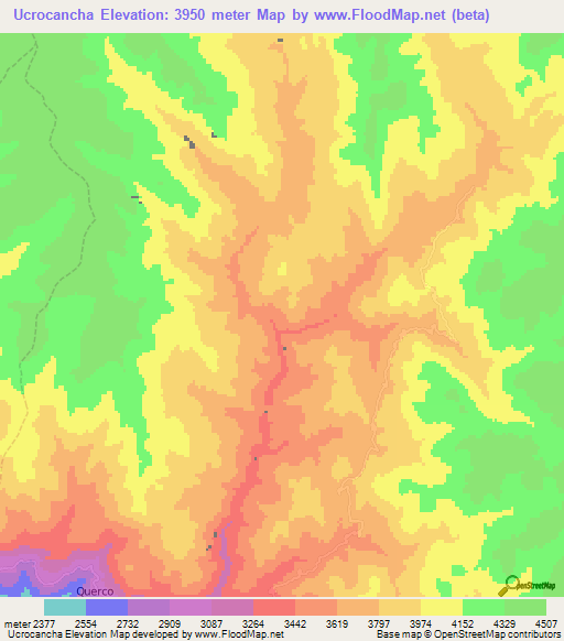 Ucrocancha,Peru Elevation Map