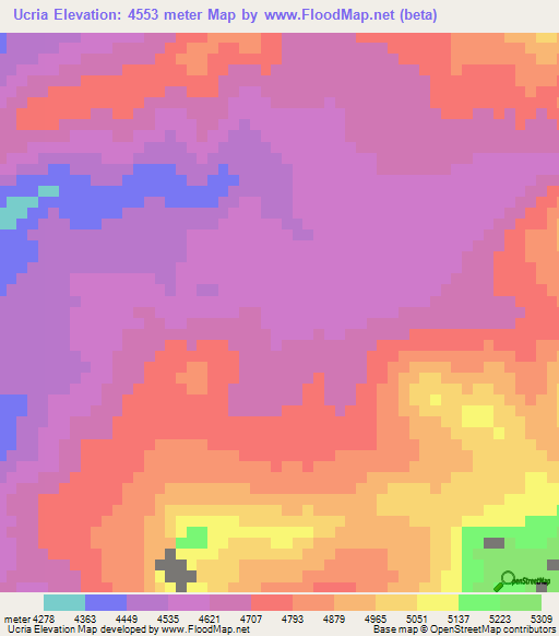 Ucria,Peru Elevation Map