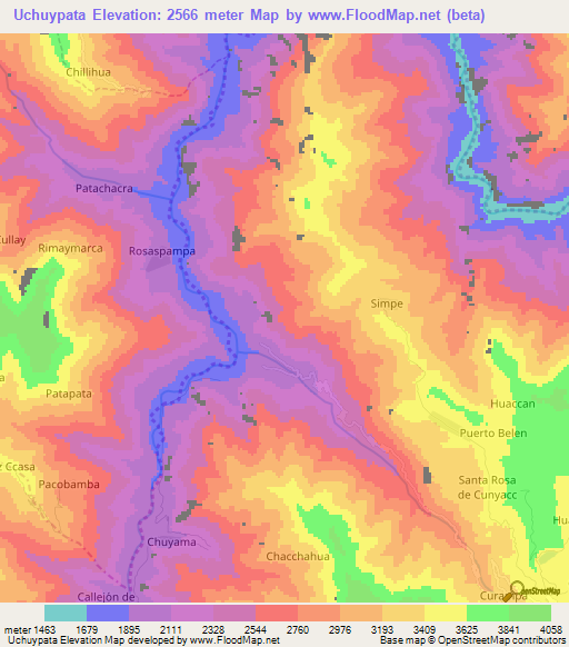 Uchuypata,Peru Elevation Map
