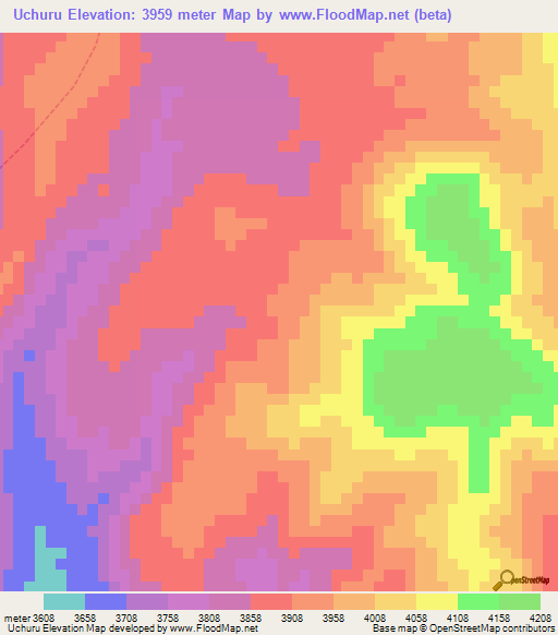 Uchuru,Peru Elevation Map