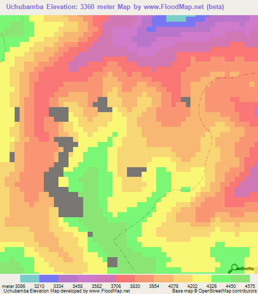 Uchubamba,Peru Elevation Map