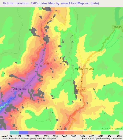 Uchilla,Peru Elevation Map