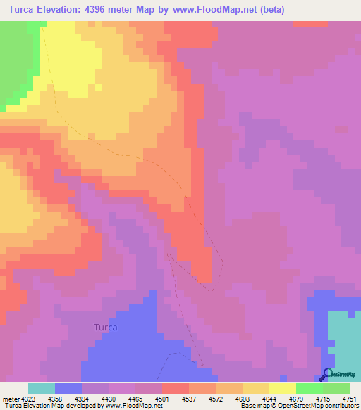 Turca,Peru Elevation Map