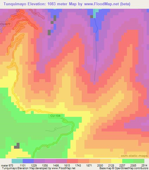 Tunquimayo,Peru Elevation Map