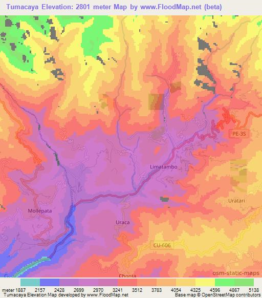 Tumacaya,Peru Elevation Map