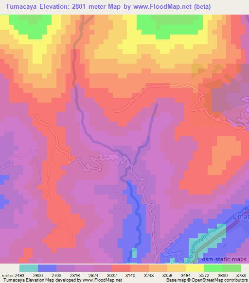 Tumacaya,Peru Elevation Map
