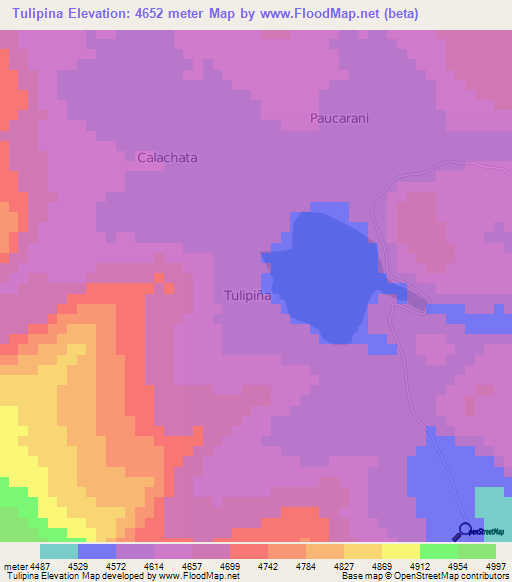 Tulipina,Peru Elevation Map