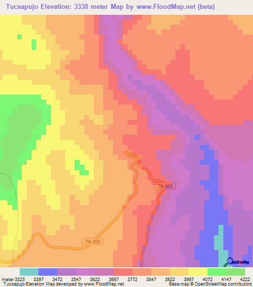 Tucsapujo,Peru Elevation Map