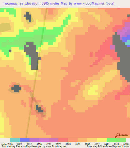 Tucomachay,Peru Elevation Map