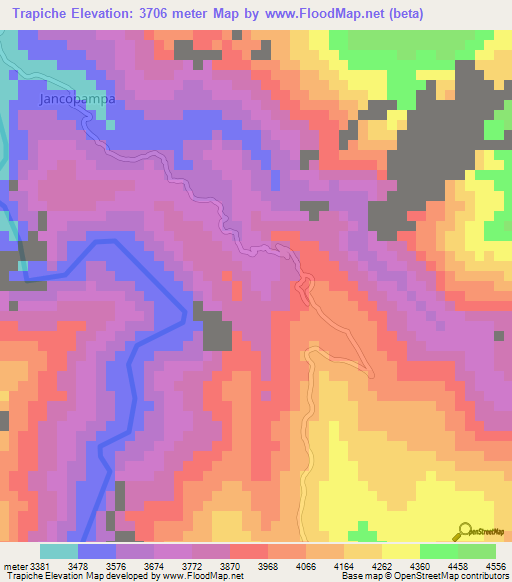 Trapiche,Peru Elevation Map