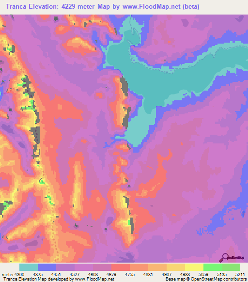 Tranca,Peru Elevation Map
