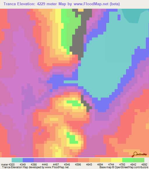 Tranca,Peru Elevation Map