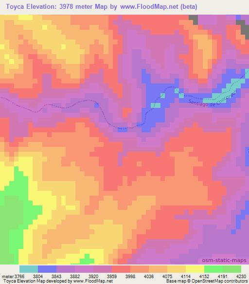 Toyca,Peru Elevation Map