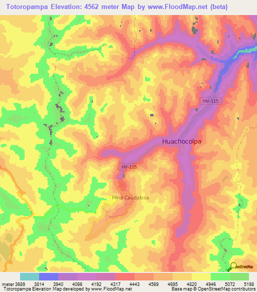 Totoropampa,Peru Elevation Map