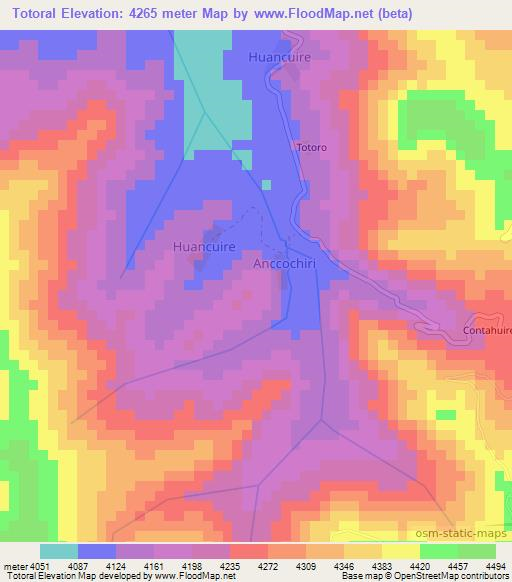 Totoral,Peru Elevation Map