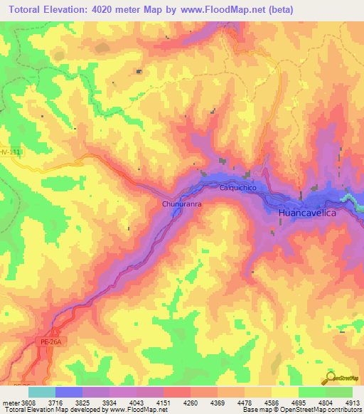 Totoral,Peru Elevation Map