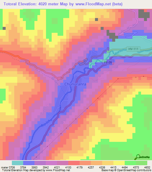 Totoral,Peru Elevation Map