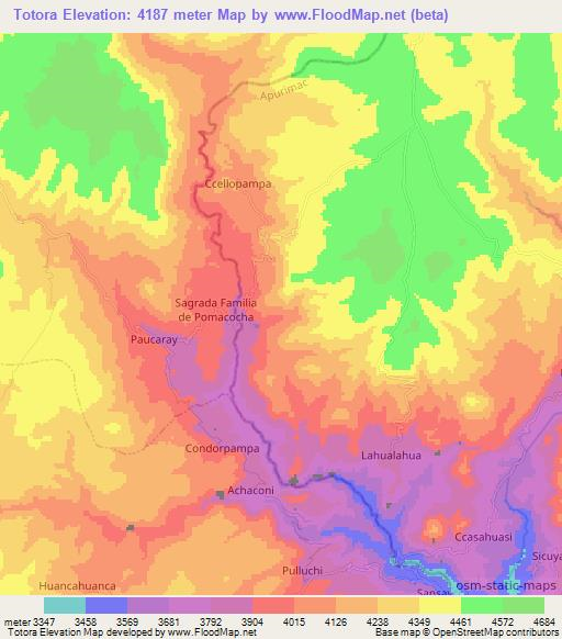 Totora,Peru Elevation Map