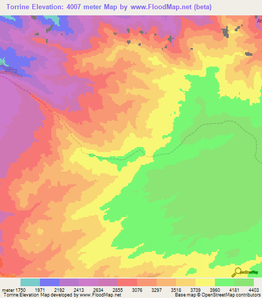 Torrine,Peru Elevation Map