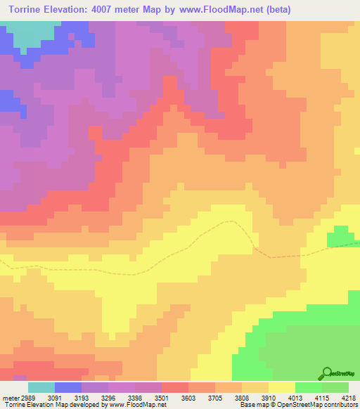 Torrine,Peru Elevation Map