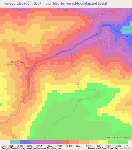 Tongos,Peru Elevation Map
