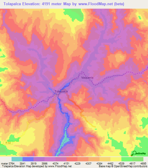 Tolapalca,Peru Elevation Map