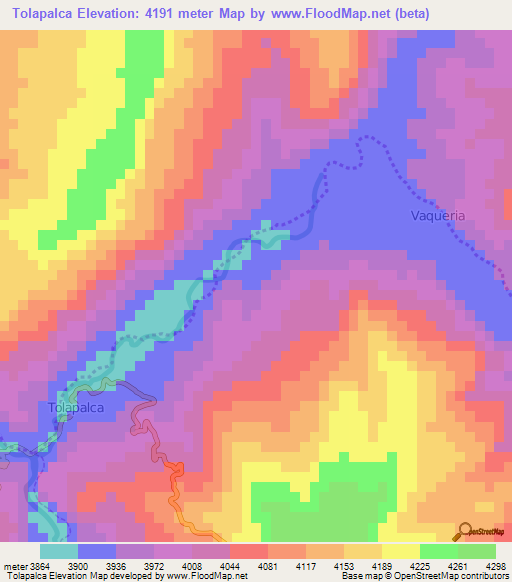 Tolapalca,Peru Elevation Map