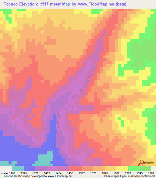 Tocuco,Peru Elevation Map