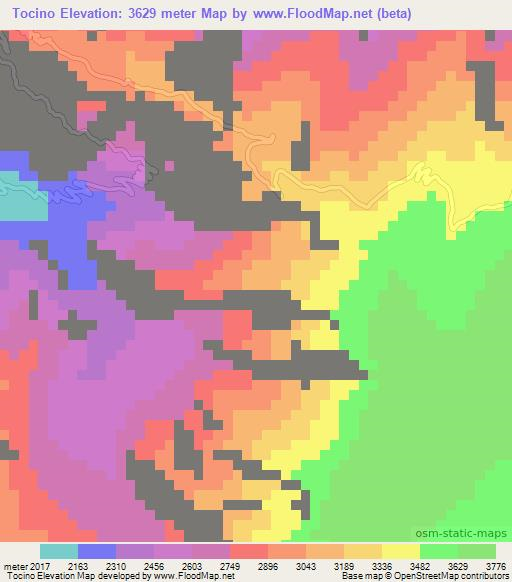 Tocino,Peru Elevation Map