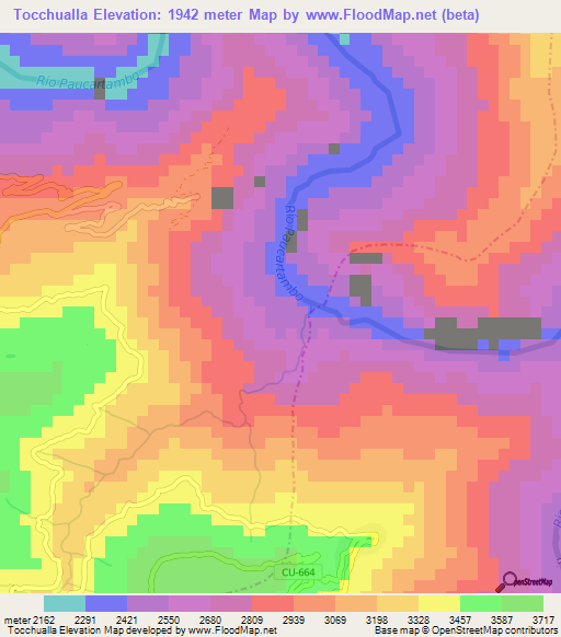 Tocchualla,Peru Elevation Map