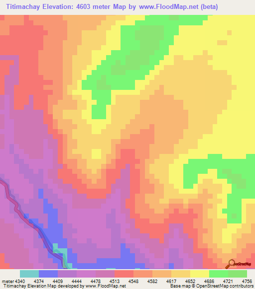 Titimachay,Peru Elevation Map